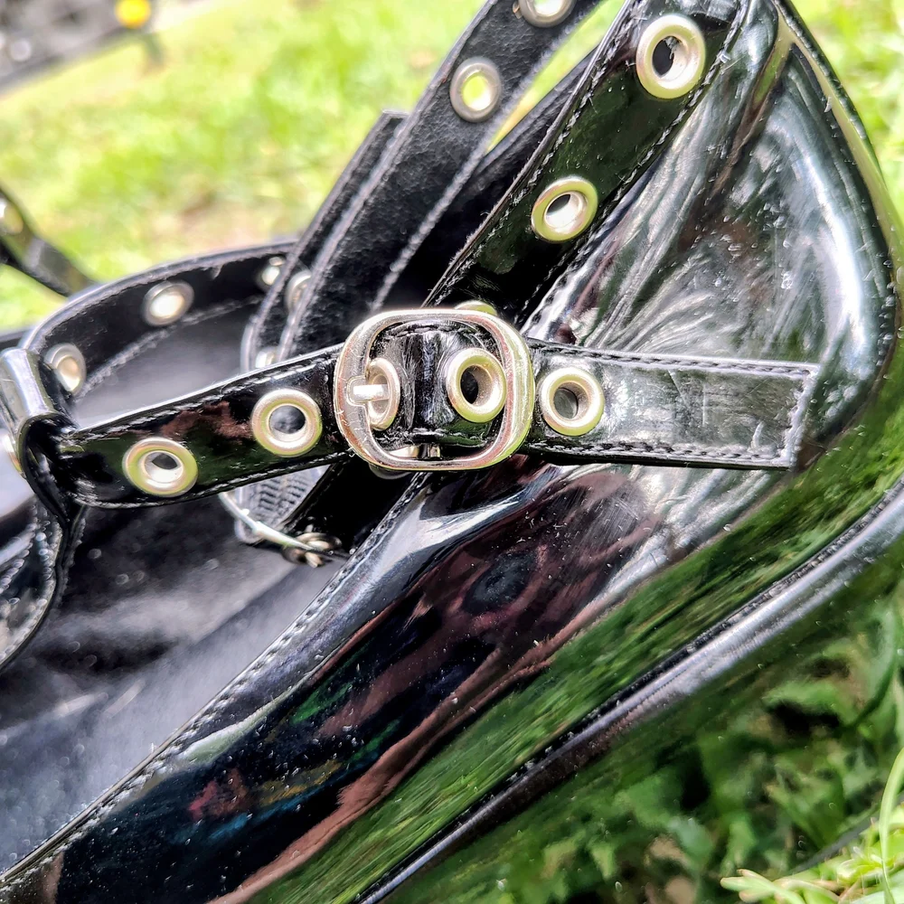 Women’s Black Patent Platform Gothic Mary Jane Heels - Picture 9 of 15